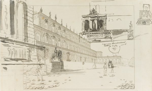 Beispiel aus 19. Jahrhundert: Piazza Pitti, Florenz