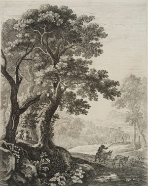Landschaft mit Eseltreiber