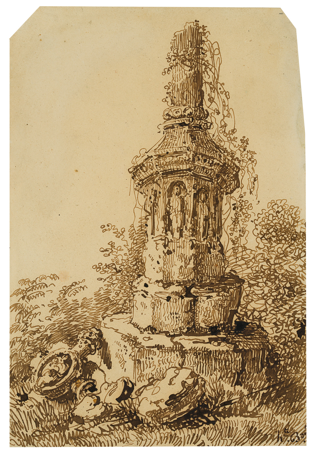 Überwuchertes Denkmal