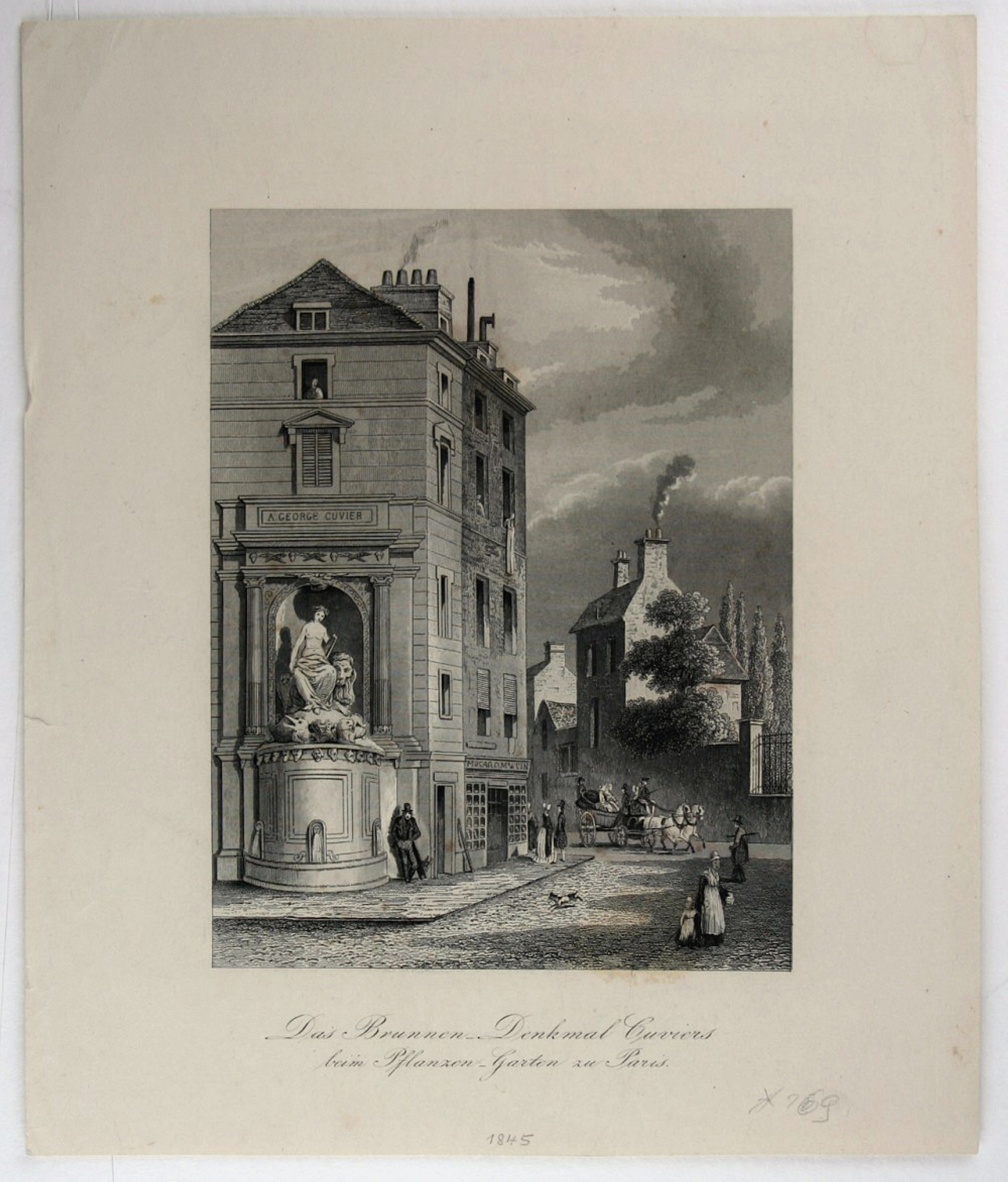 Das Brunnen-Denkmal Cuviers in Paris