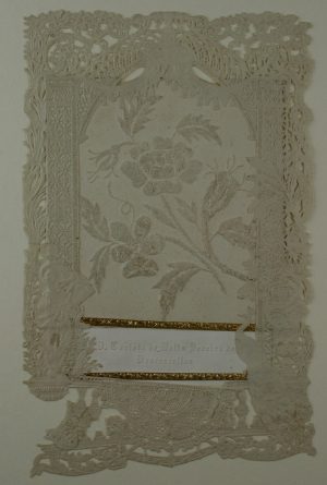 Freunschaftsbillet mit Rosenrelief
