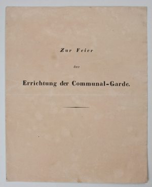 Gesangsblatt der Communal-Garde