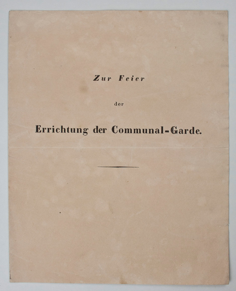 Gesangsblatt der Communal-Garde
