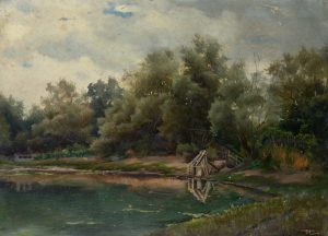 Kleine Hütte am See