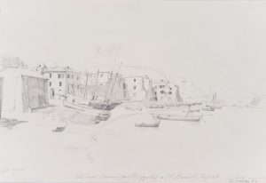 Bucht von Sorrent mit Booten im Hafen
