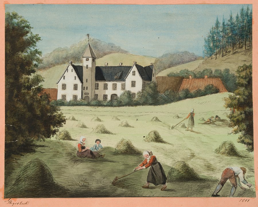 Heuernte bei Gutshof