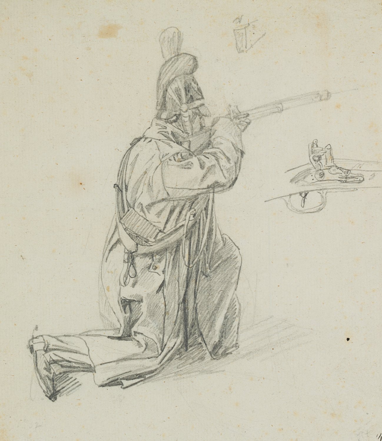 Knieender Soldat mit Gewehr