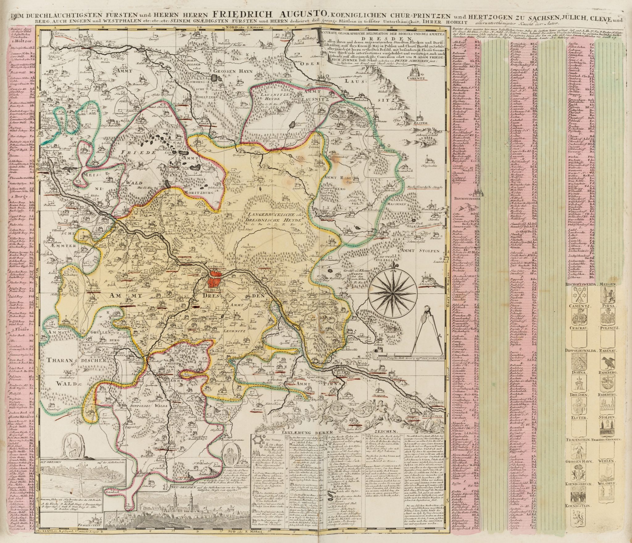 Historische Karte von Sachsen
