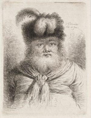 Bärtiger Mann mit Pelzmütze
