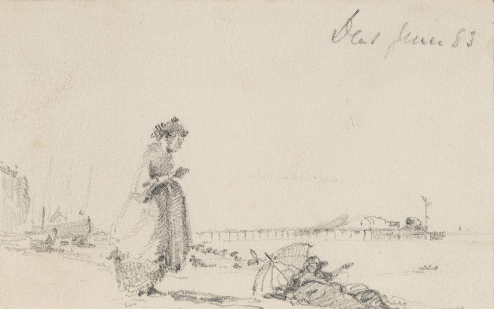 Lesende Frau am Strand