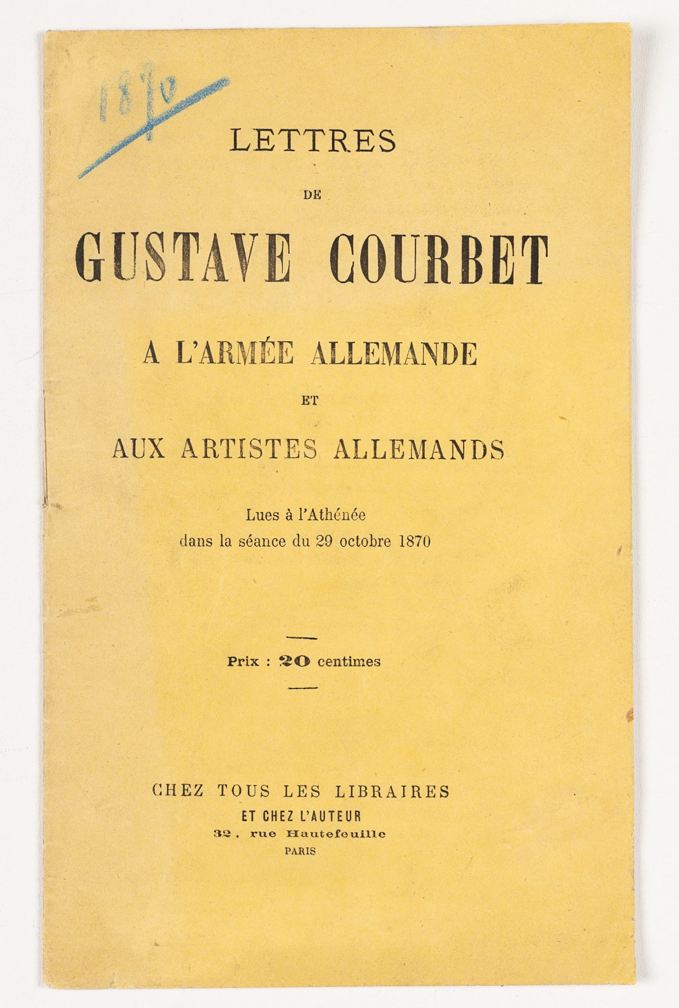 Courbets Briefe an Deutschland