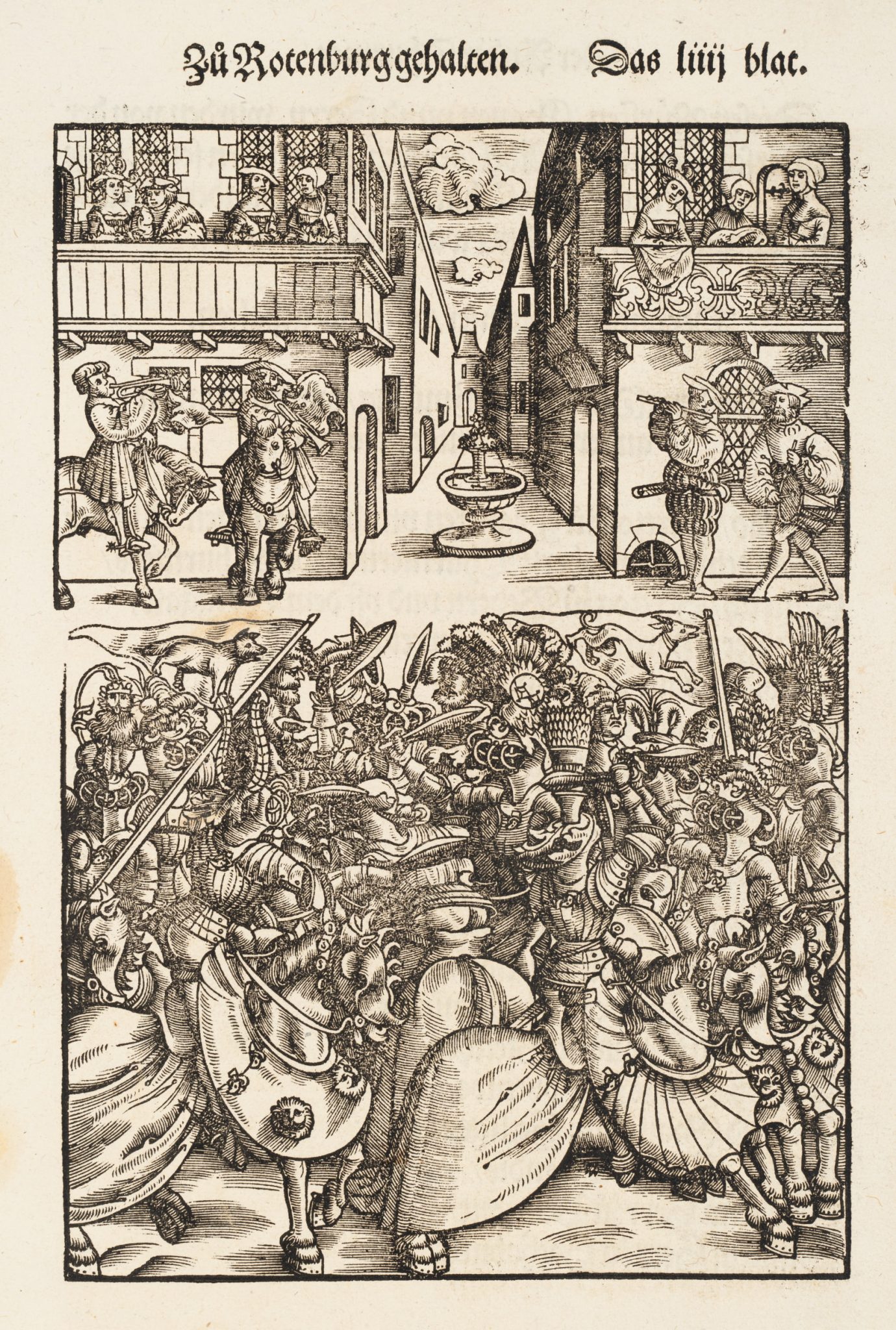 Turnier zu Rotenburg. Aus Rüxners Turnierbuch