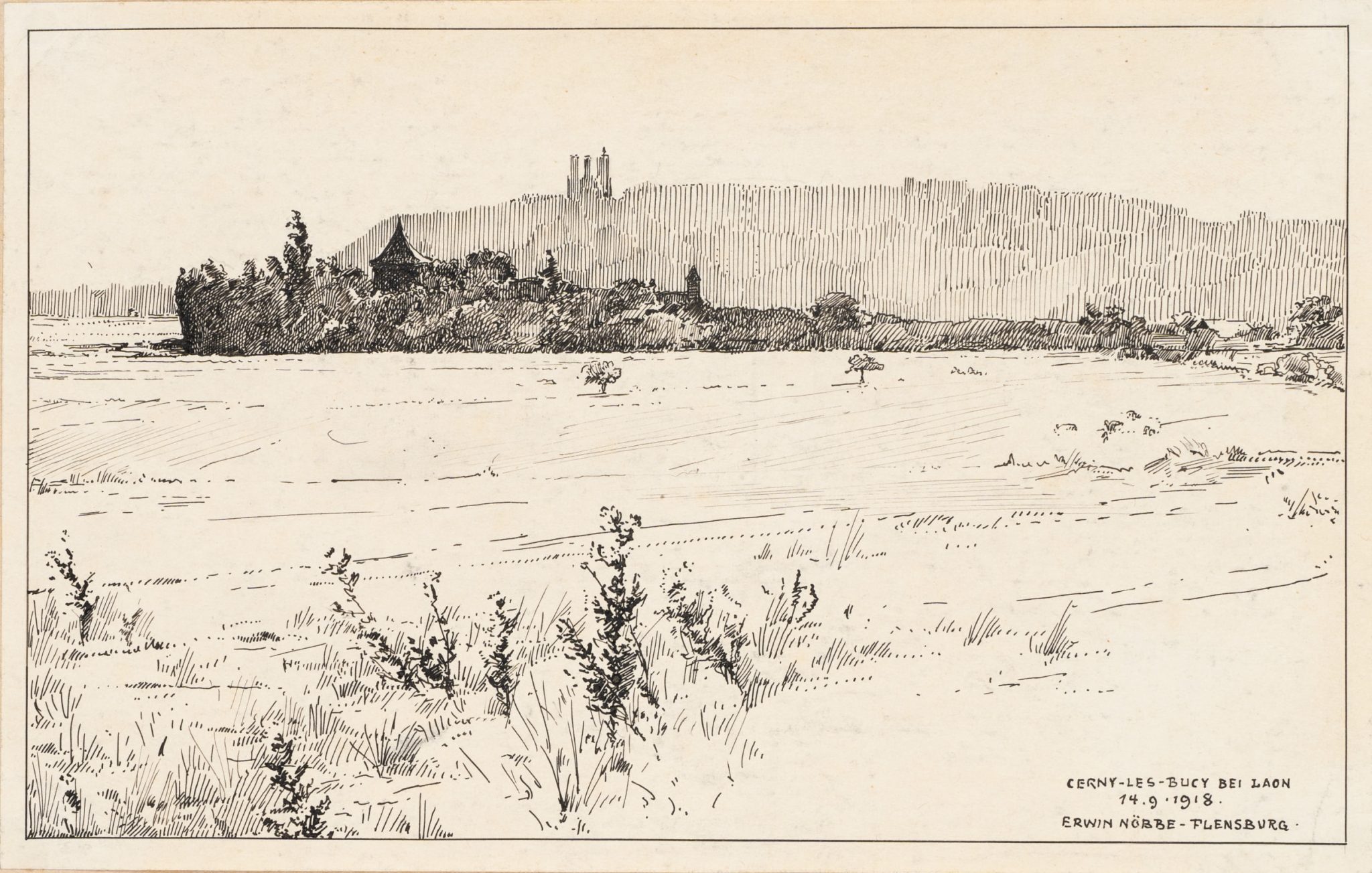 Weite Landschaft bei Laon, Erster Weltkrieg