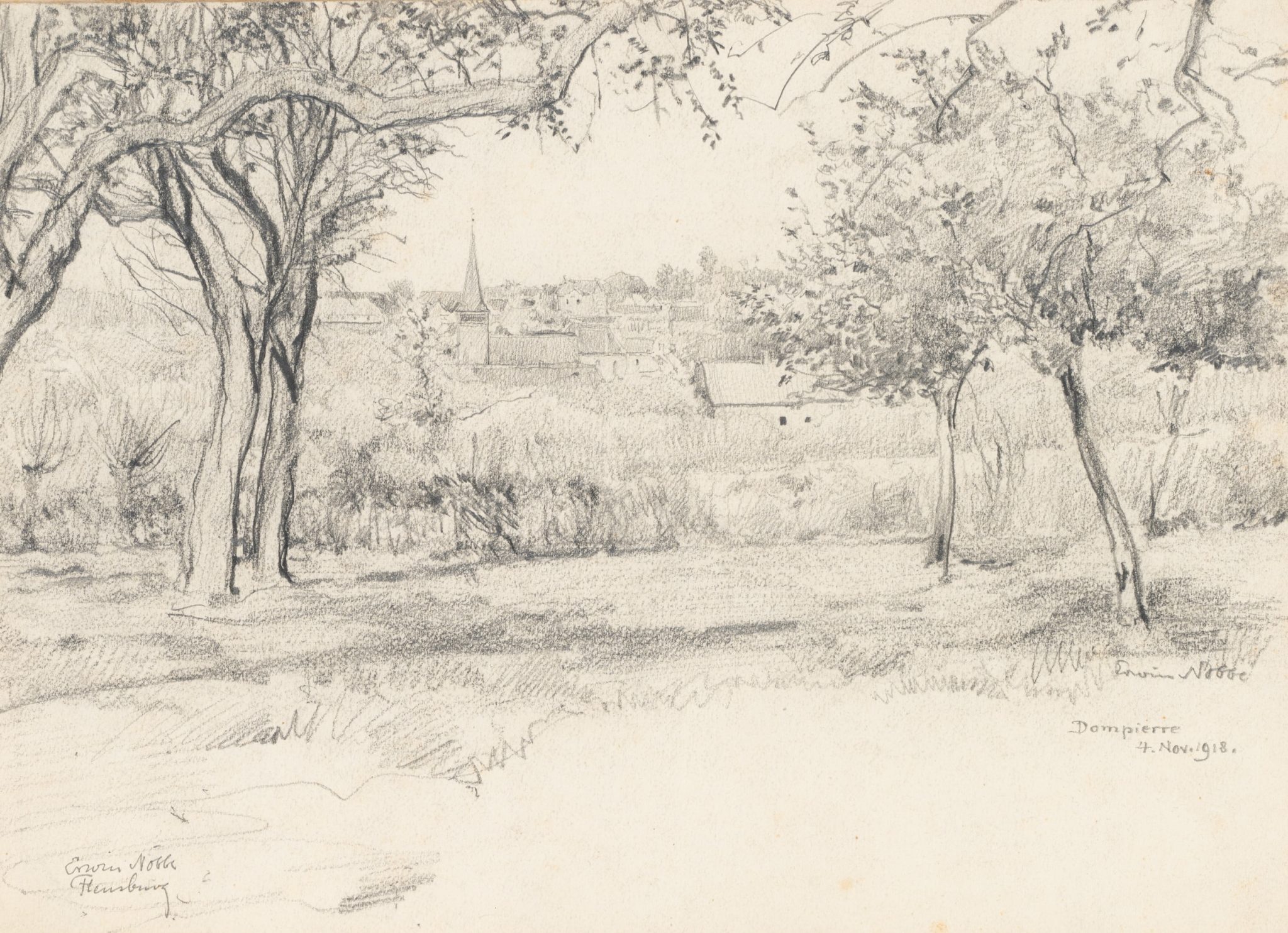 Obstwiese mit Blick auf Dompierre