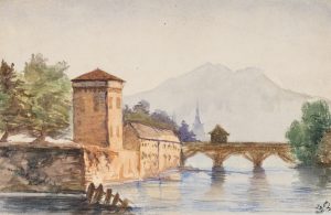 Mittelalterliche Flusslandschaft