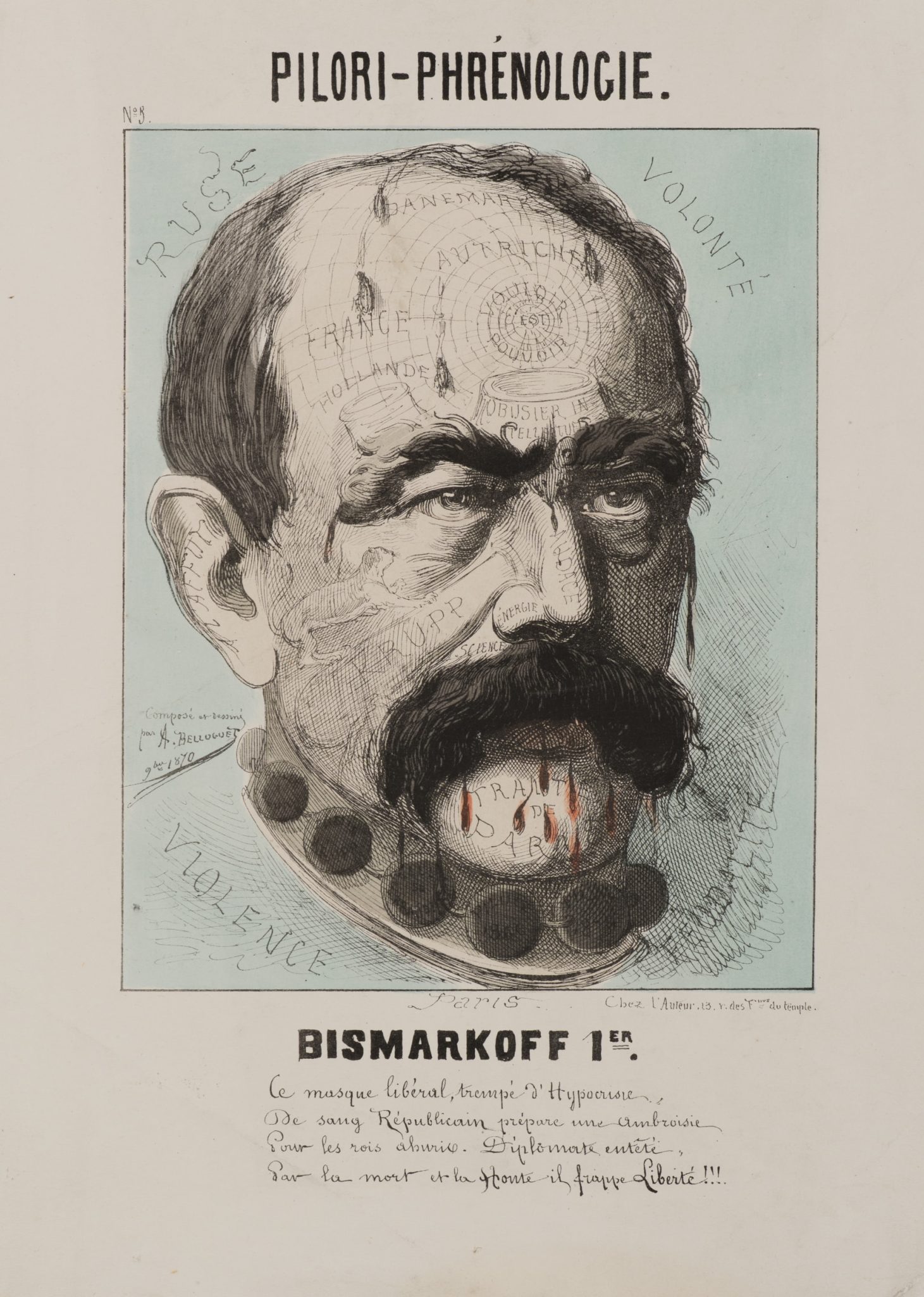 Phrenologische Karikatur Bismarck