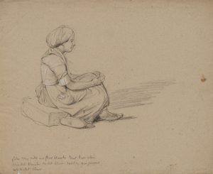 Sitzende Frau