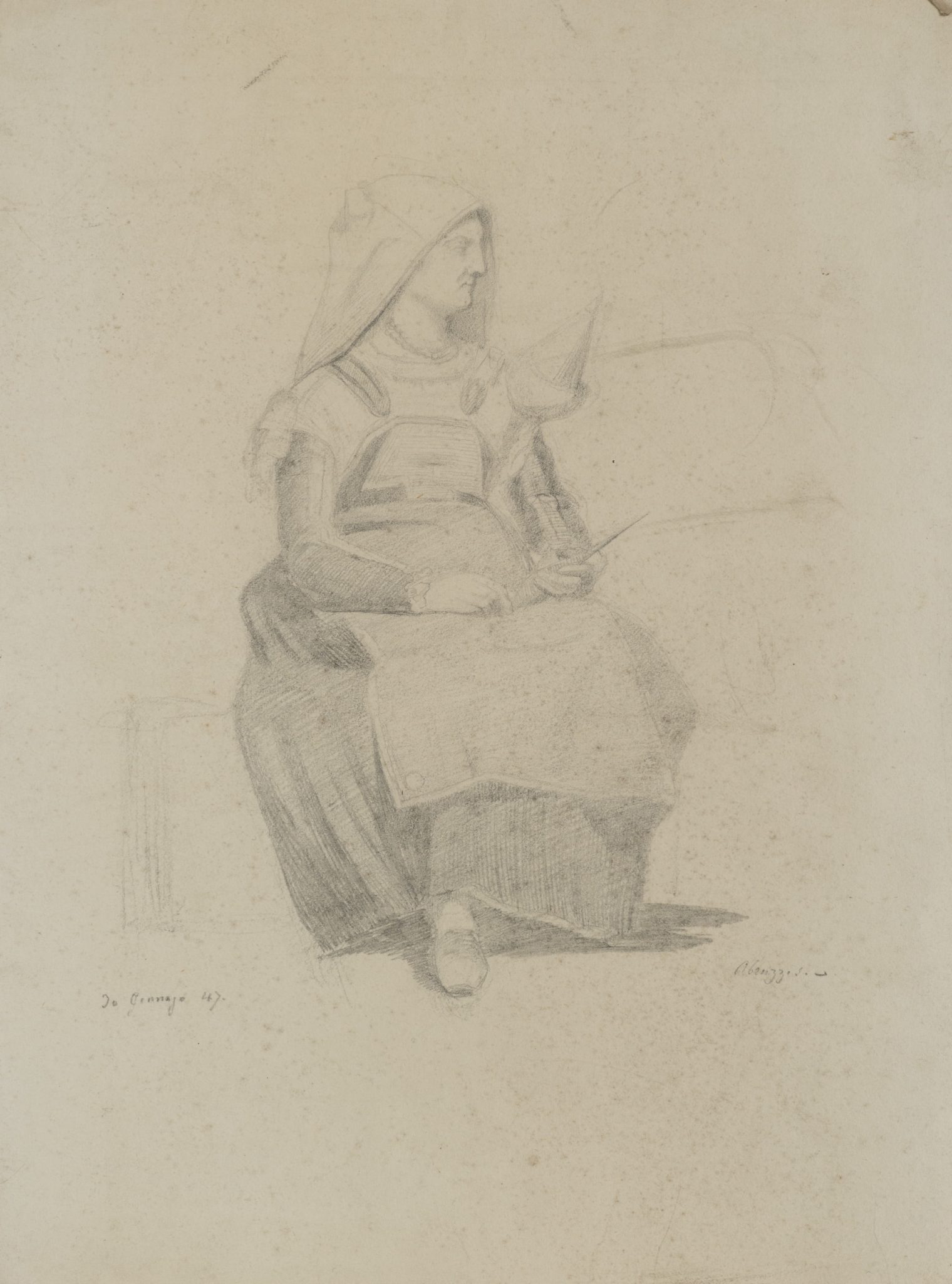 Sitzende Frau