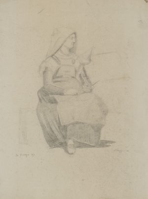 Sitzende Frau