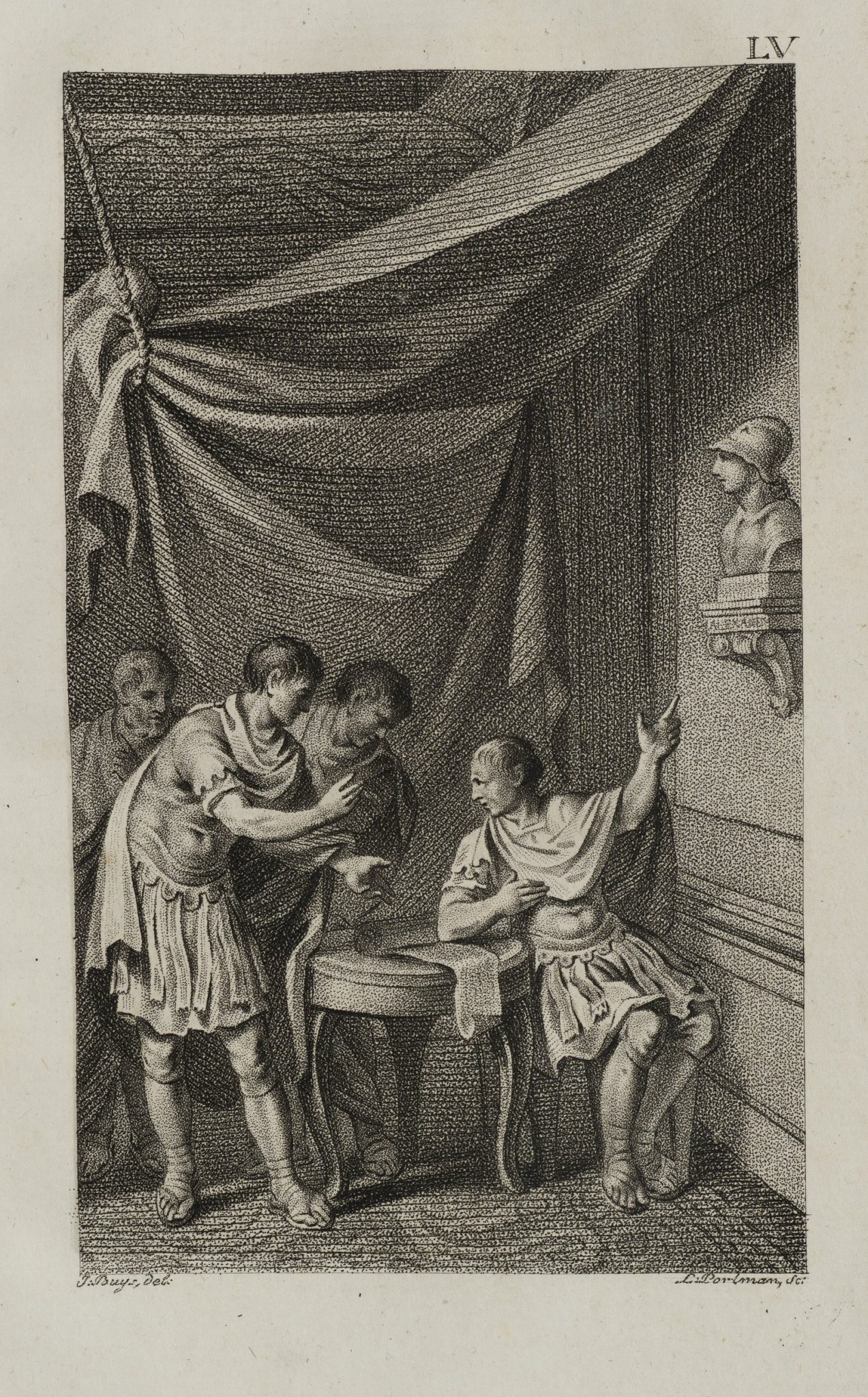 Caesar vor der Büste Alexanders