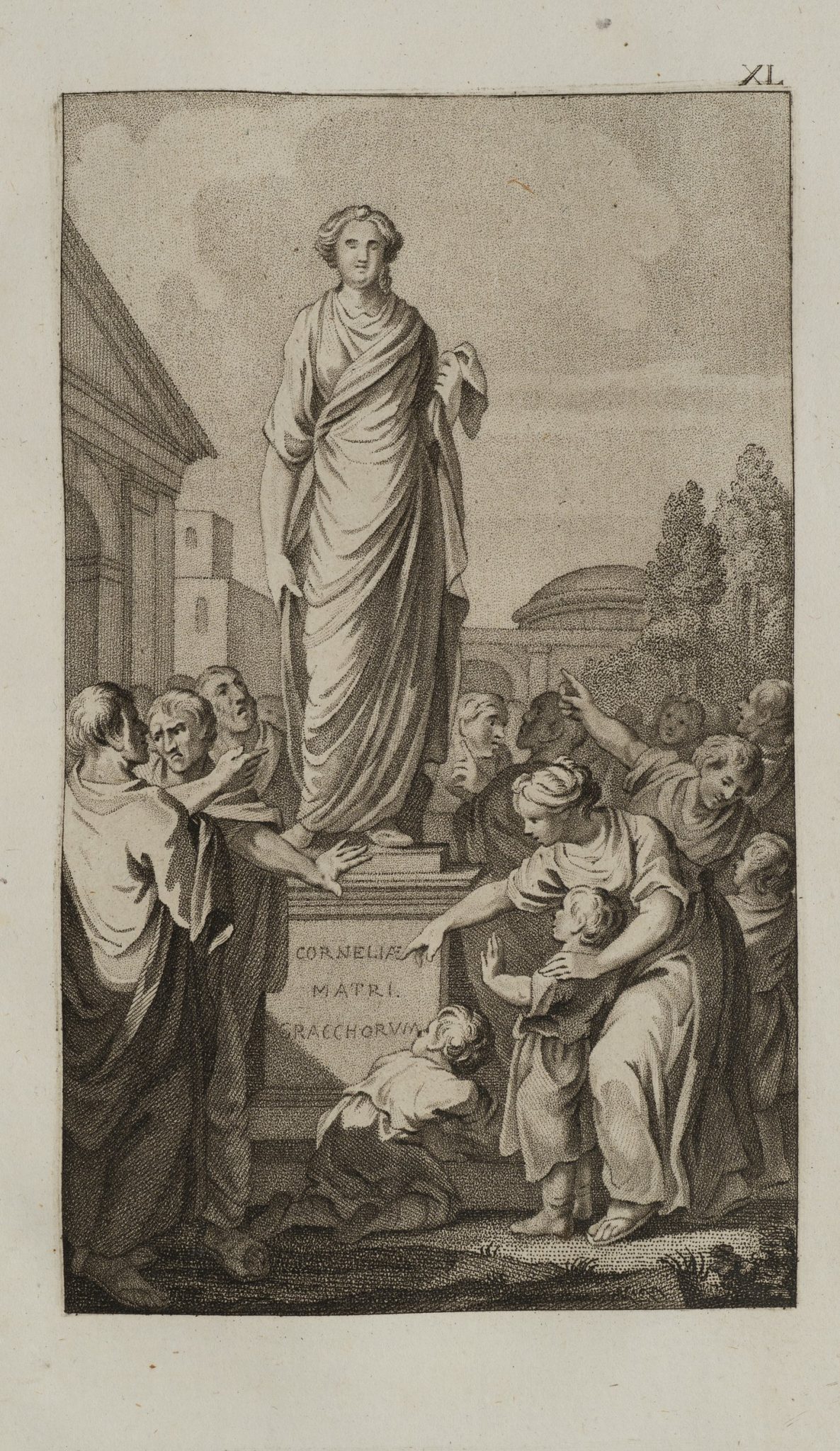 Standbild der Cornelia, Mutter der Gracchen