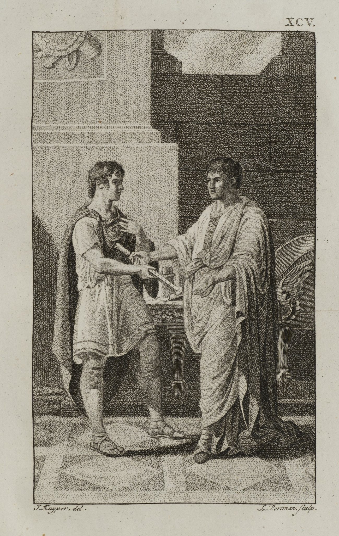 Trajan überreicht das Schwert