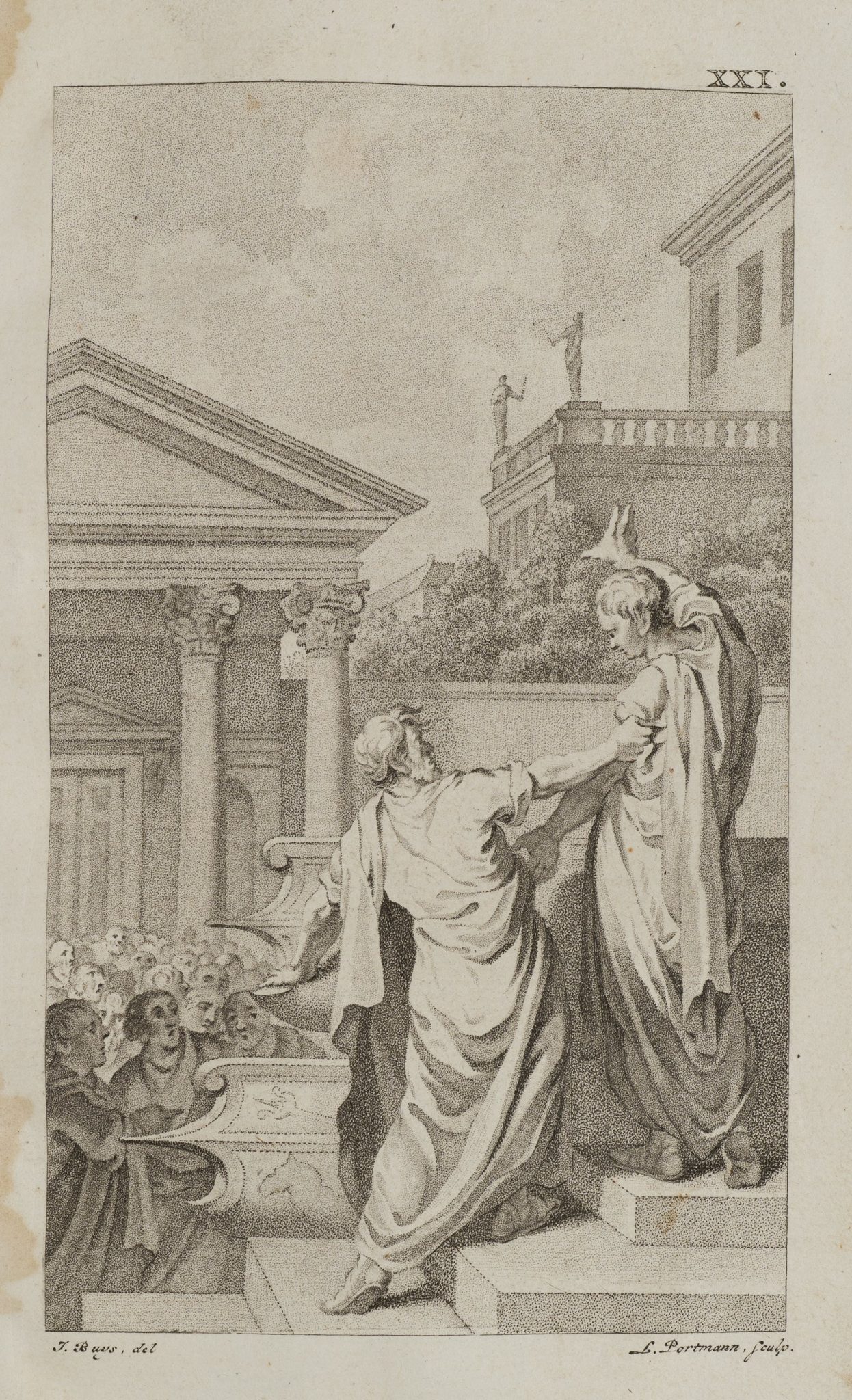 Flaminius von der Rostra weggeführt