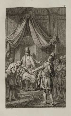 Tigranes auf seinem Thron