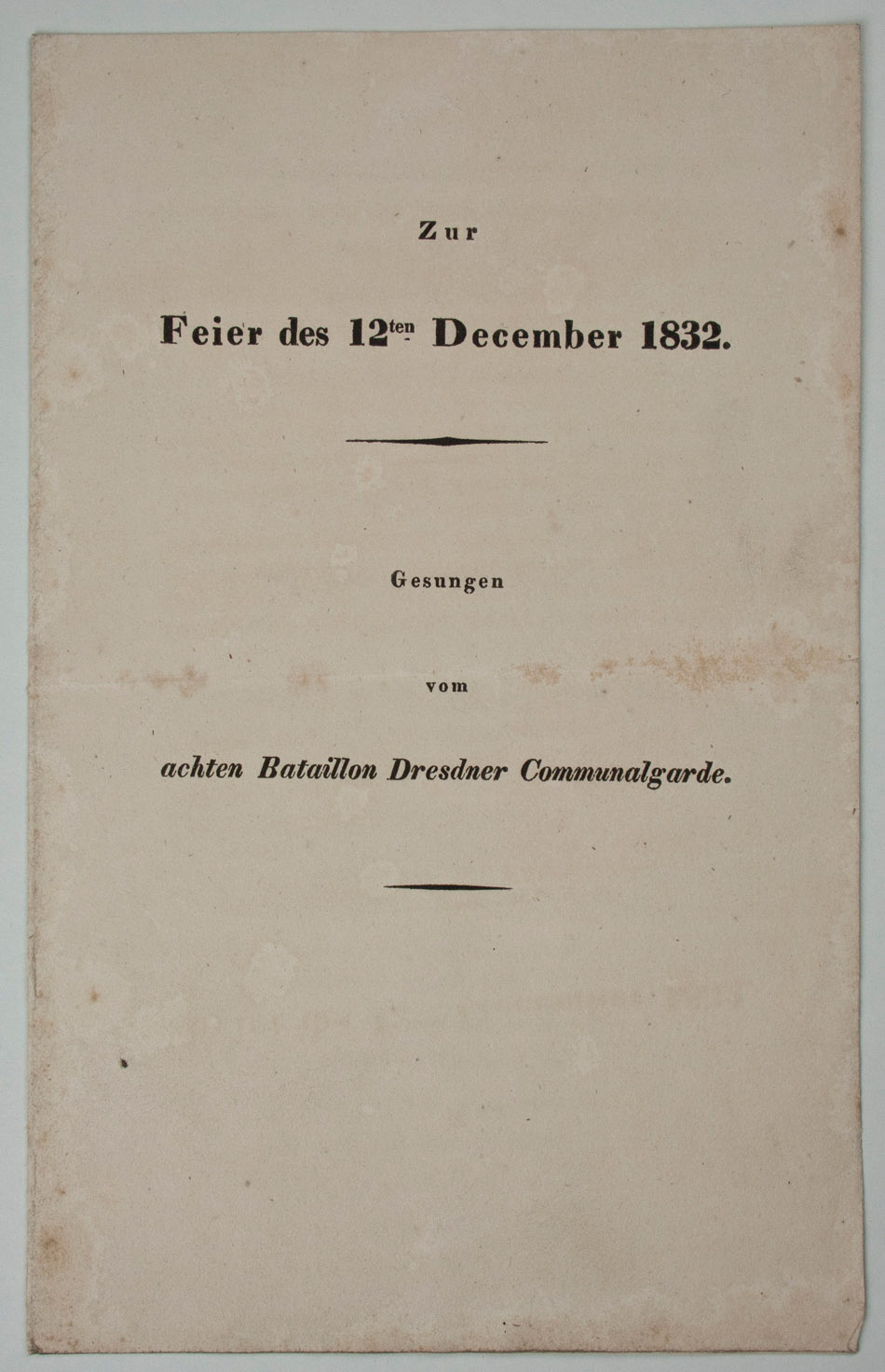 12. 12.1832 Dresden, Gesangsblatt